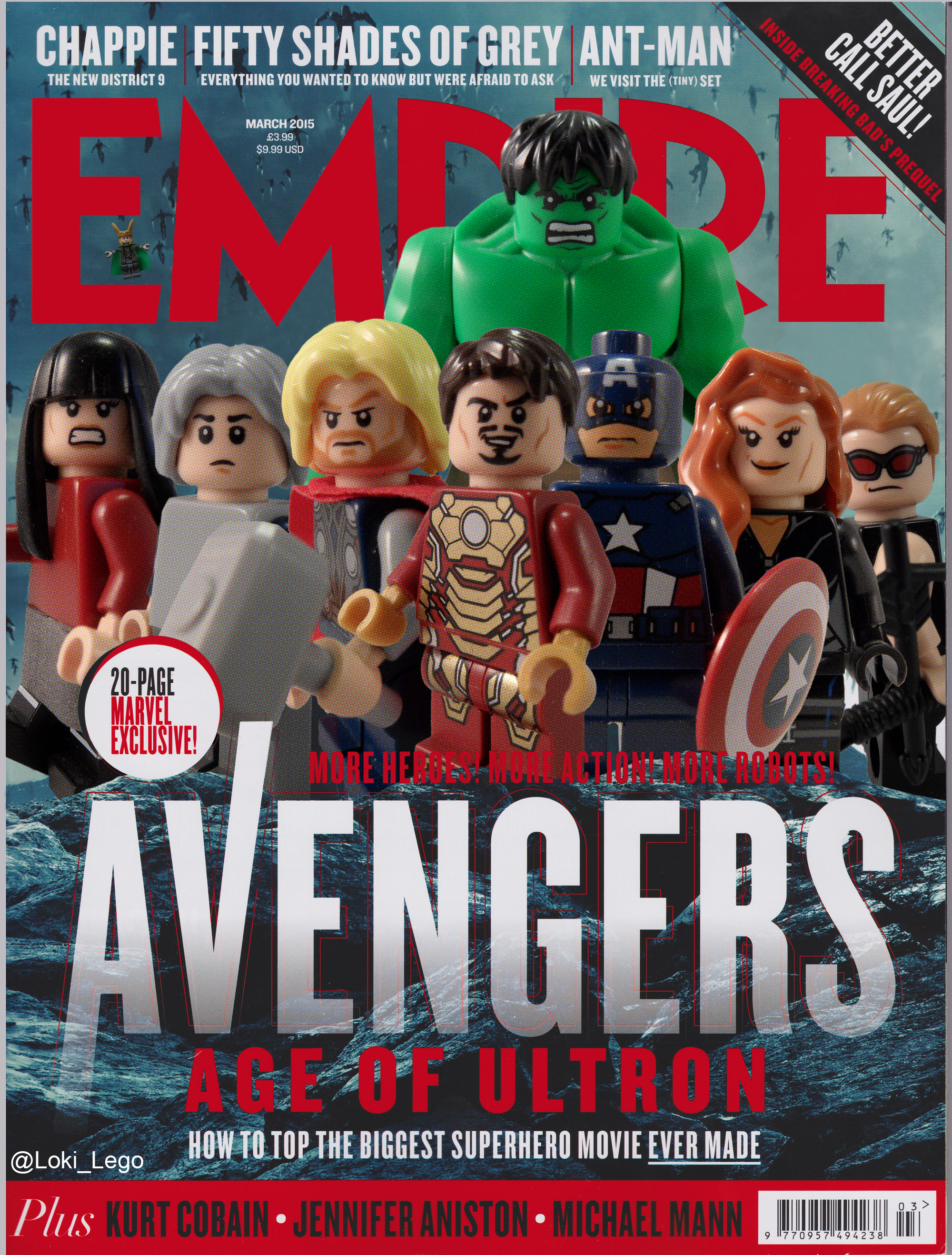 Read more about the article Lego Avengers Assemble on the Avengers: Age of Ultron Cover of Empire Magazine