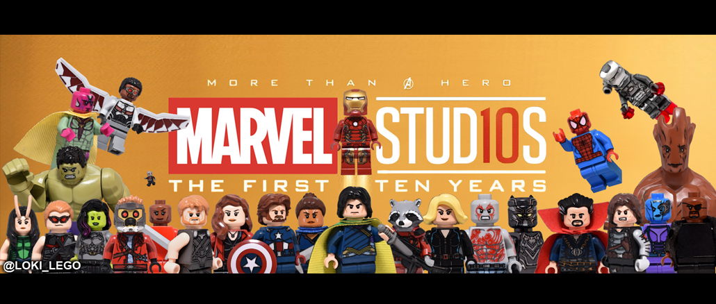 You are currently viewing New Marvel Studios 10 Year Anniversary Banner recreated in Lego