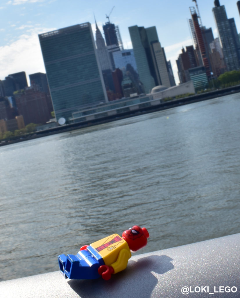 Spider-Man Homecoming Poster recreated in LEGO in New York